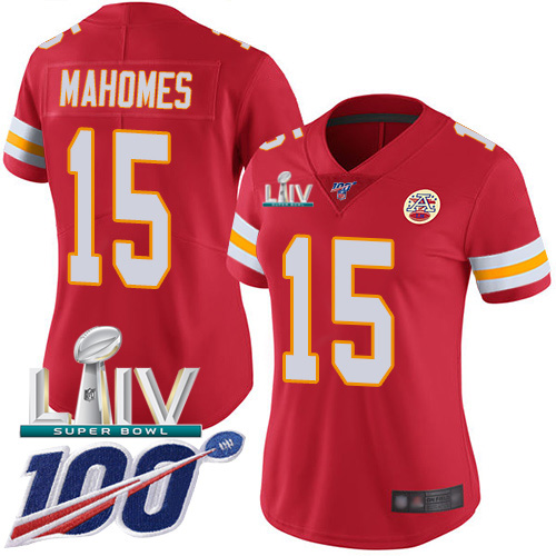Kansas City Chiefs Nike 15 Patrick Mahomes Red Super Bowl LIV 2020 Team Color Women Stitched NFL 100th Season Vapor Untouchable Limited Jersey
